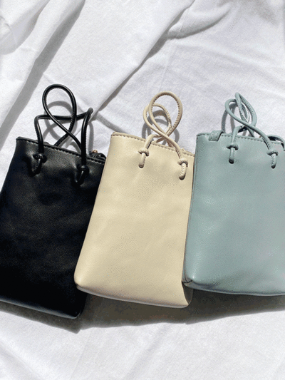 피크닉 주머니 숄더 데일리 가방 가죽 크로스미니백 3color